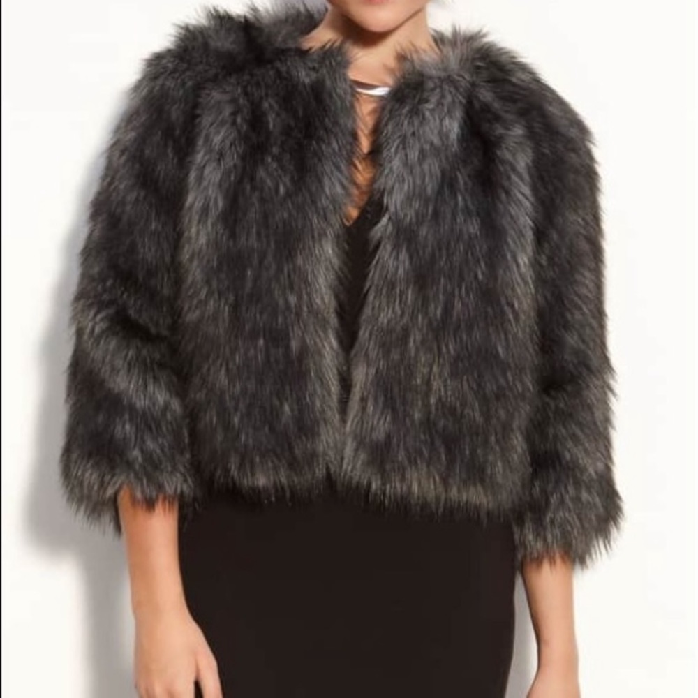 Michael Kors Faux Fur Crop Jacket